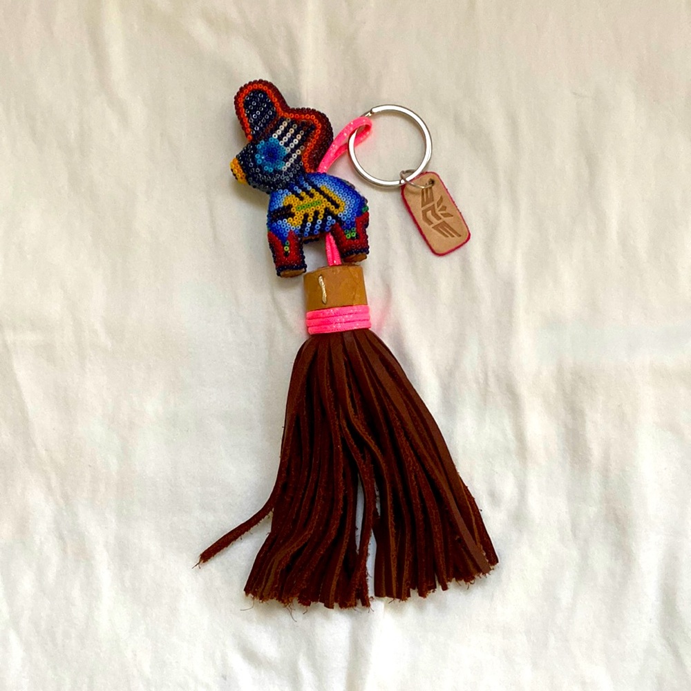 Consuela Piñata Beaded Tassel Key Charm